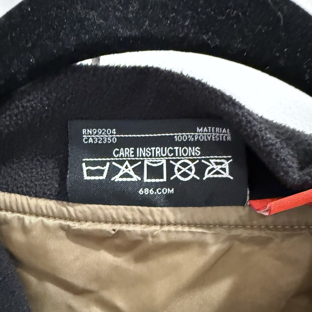 686 Aries Smarty Quilted Fleece Jacket Tan Black Ski‎ Snowboard Women Large - Picture 5 of 8